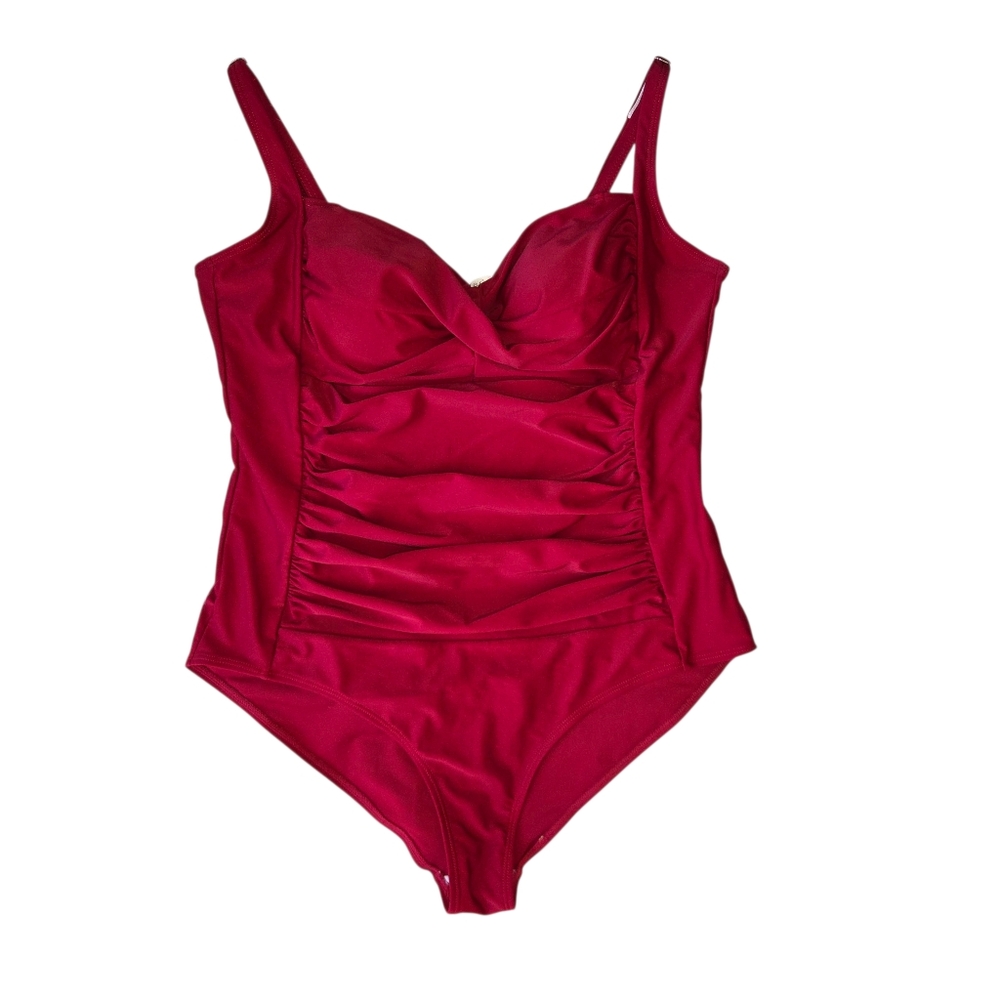 Elegant Red One-Piece Swimsuit